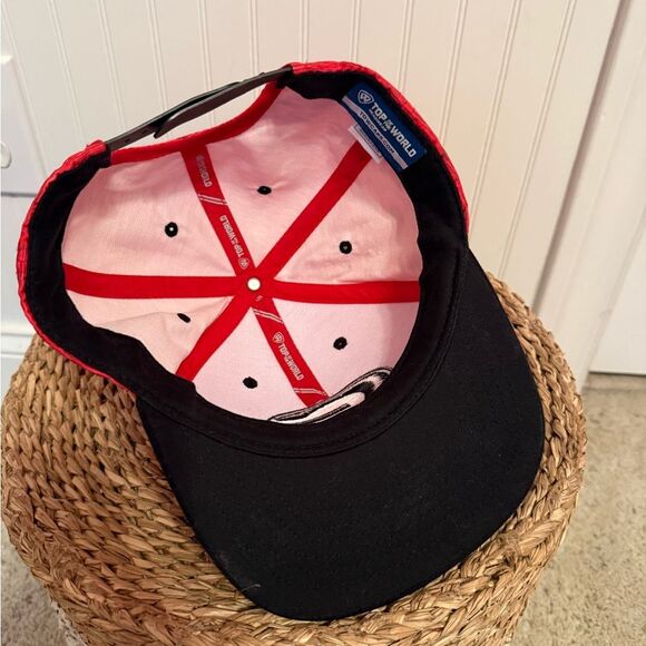 Top of the World Red and Black Adjustable Hat - Picture 9 of 9